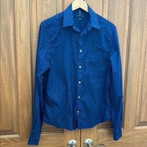 Tommy Hilfiger Navy Button Down Shirt medium 15-15 1/2